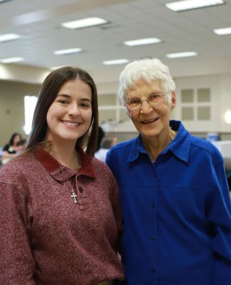 Nursing student Allena Kates '24 with Former Newman Dean of School of Nursing and Allied Health Mary "Joan" Felts