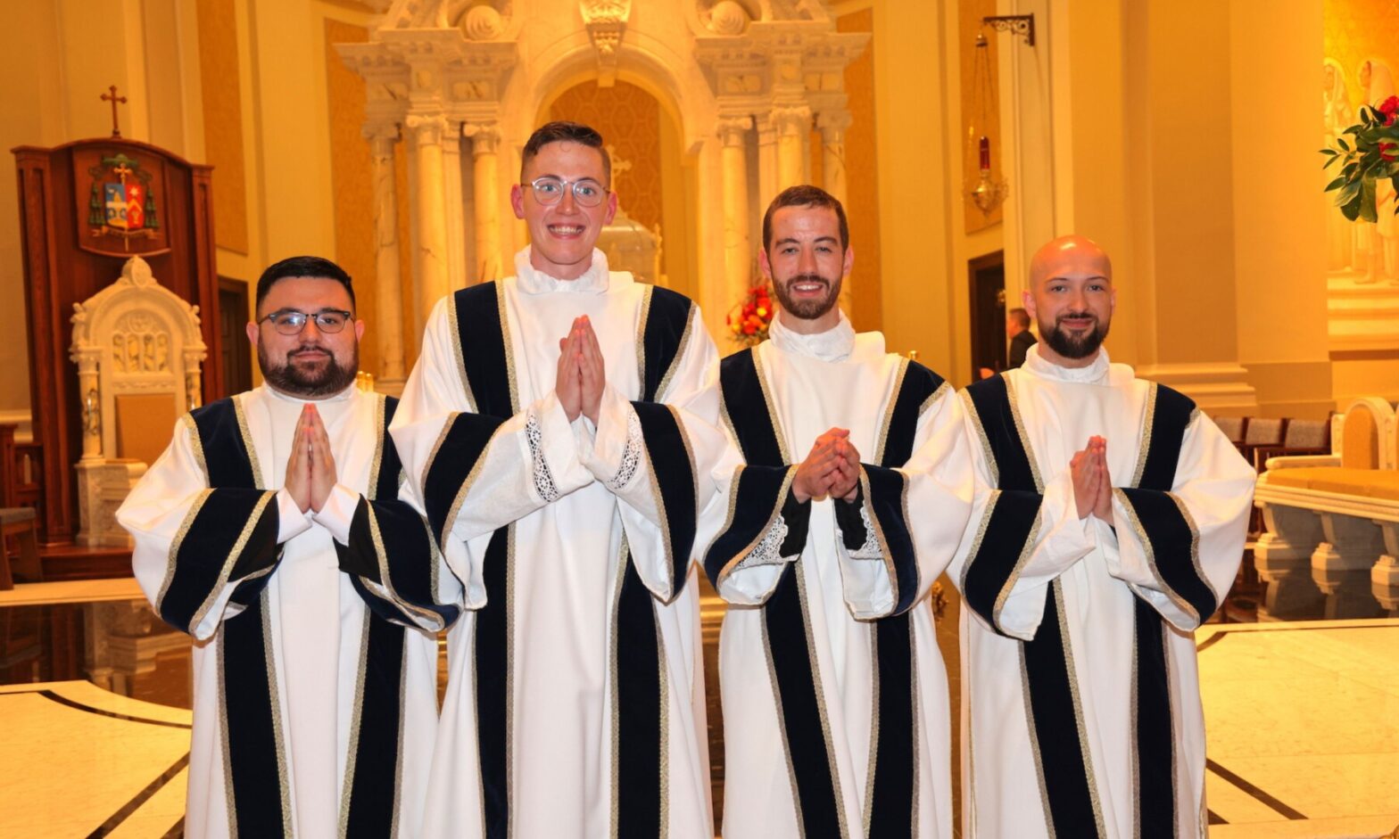 Matthew Cooke with other seminarians at Deacon ceremony.