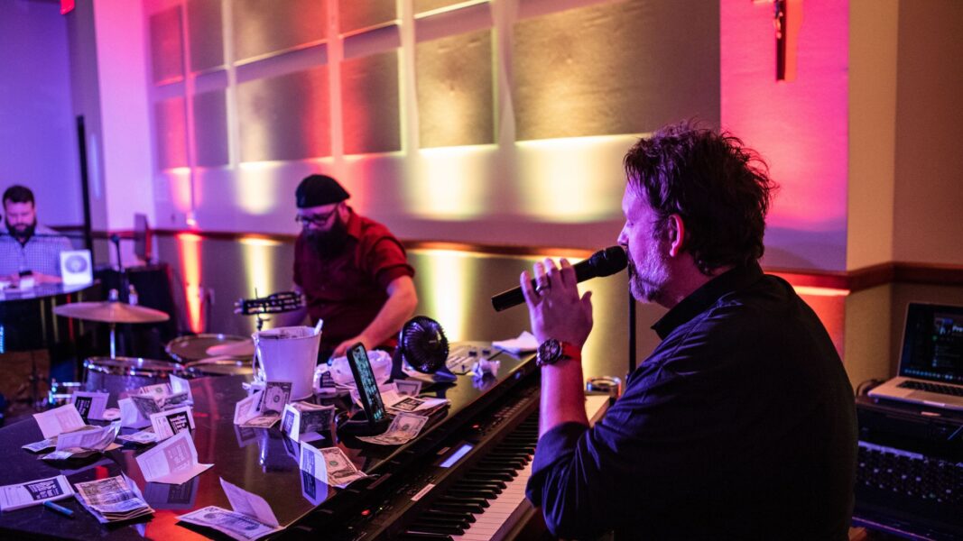 Newman University hosted a Dueling Pianos event featuring HiFi Productions.
