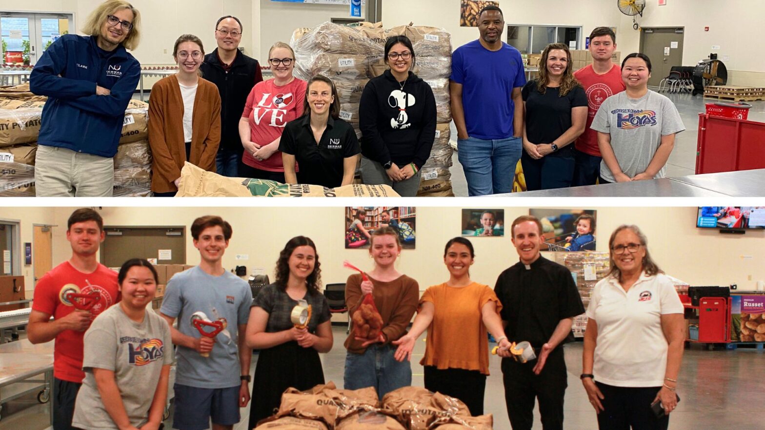 Several Newman University community members participated in the Kansas Food Bank service day April 17.