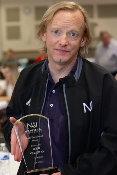 Icer Vaughan, Newman staff excellence award recipient