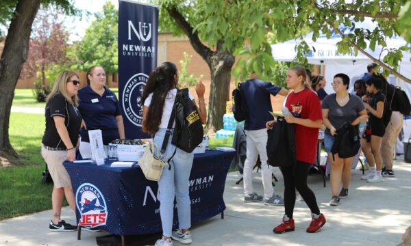 Newman University reps at GCCC orientation fair