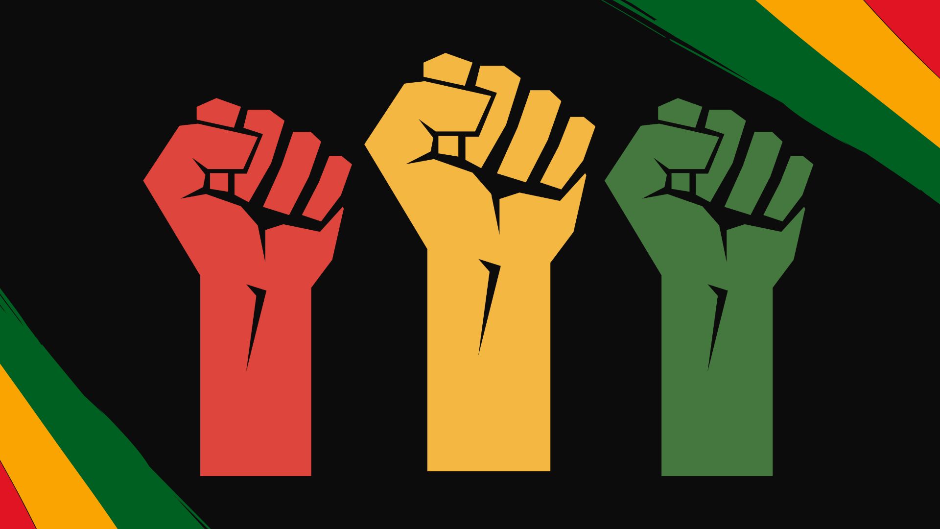 Juneteenth graphic with fists in the air