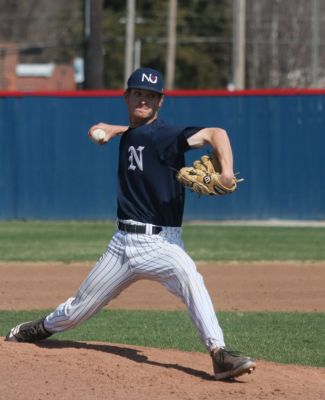 Hersh pitching for Newman University