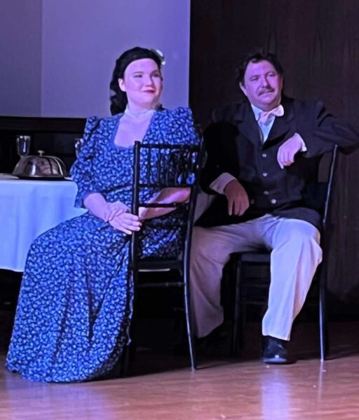 Newman admissions counselor and alumna Rebekah Lipinski (left) is playing alongside Zogleman in "Hello, Dolly." (Photo credit: Louise Brinegar)