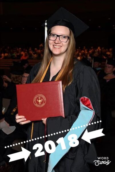 Magwire on her graduation day from Newman University.