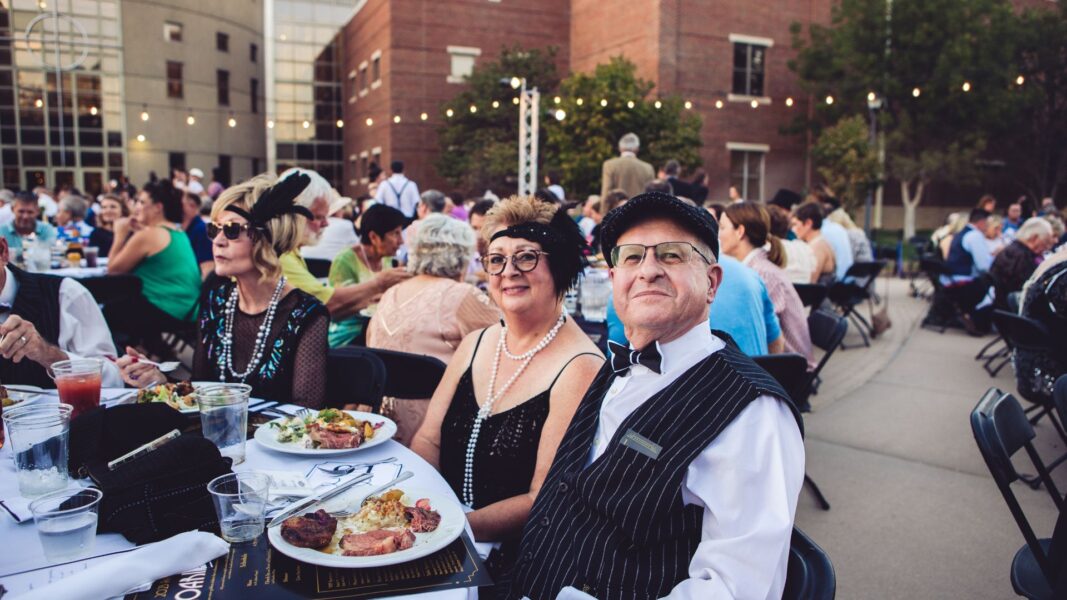 The Borhos, VIP sponsors, enjoy dinner during Party on the Plaza.