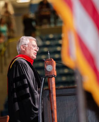 Welk at 2024 Newman University commencement ceremony