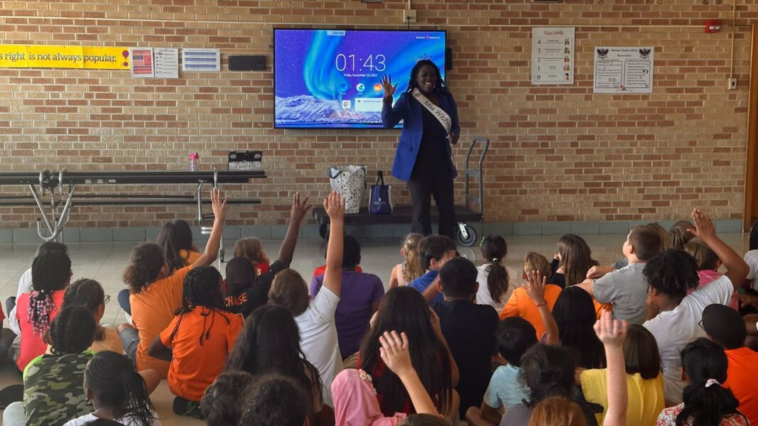 Altenor presented as Miss Wichita at Minneha Elementary School following her swearing-in ceremony.