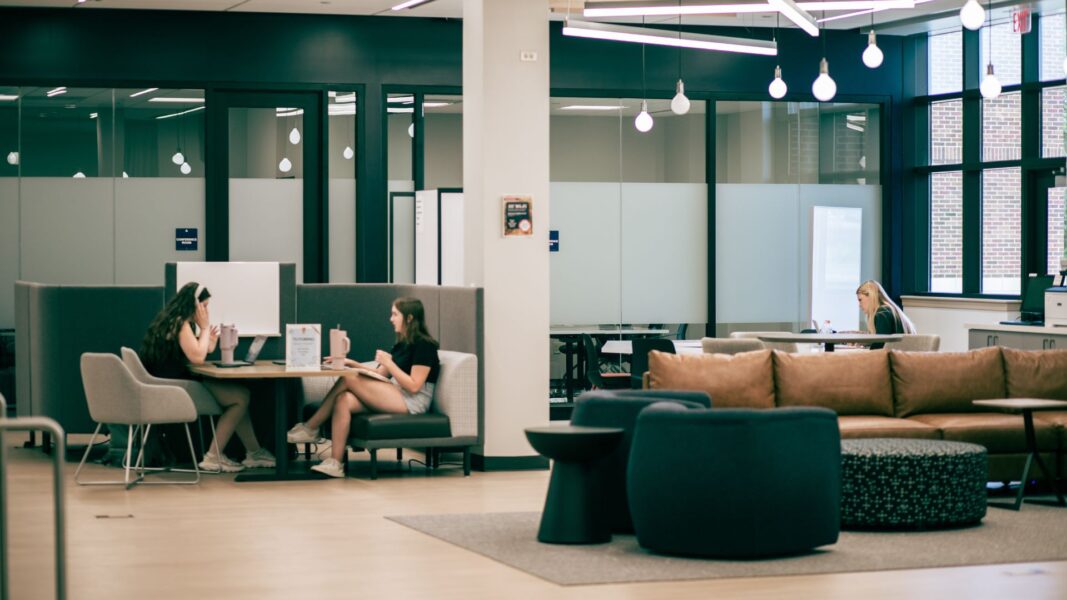 Students study and work together in the Student Success Center.