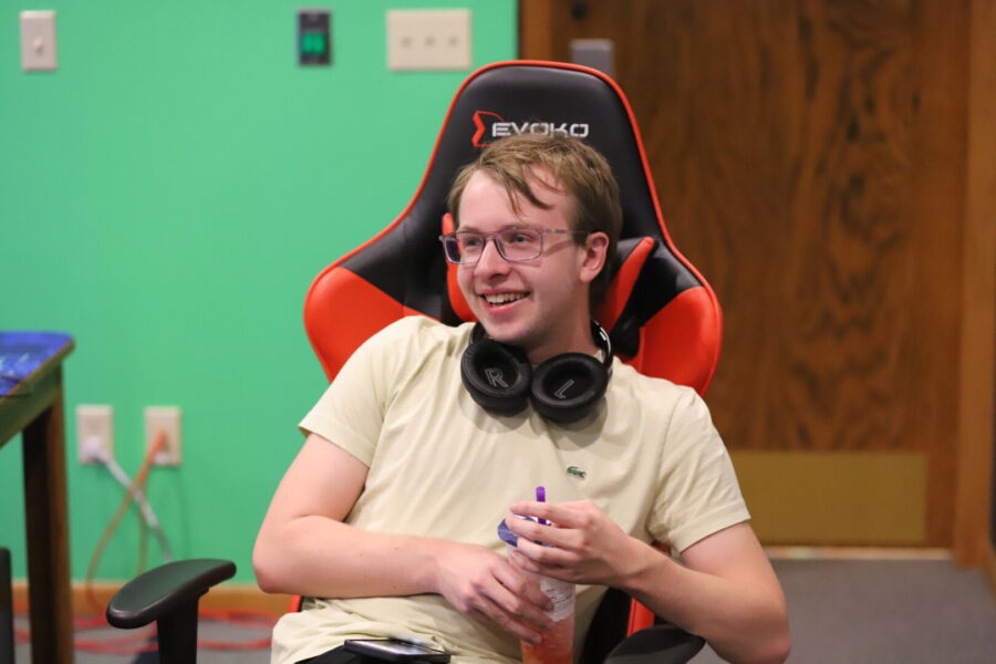 Woods in the esports room at Newman University