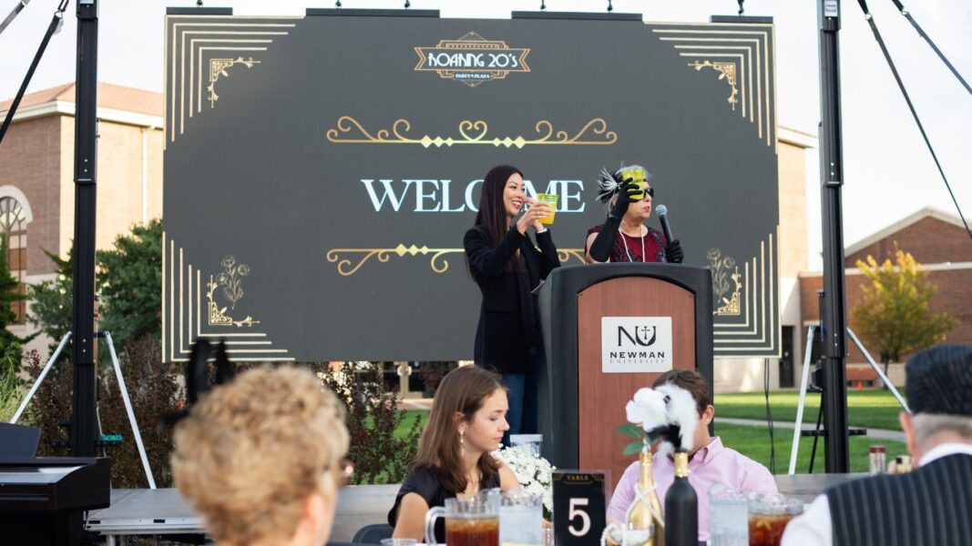 Mayor Lily Wu and President Jagger raise a toast to the guests of the evening.