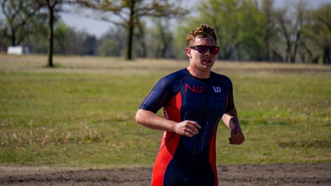 Hall as a Newman triathlete