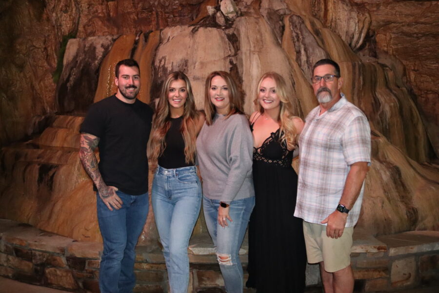 Butler (center) with her family.