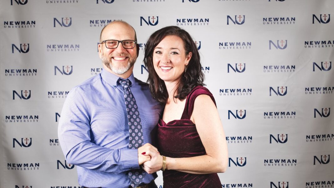 Newman faculty with their loved ones at the excellence awards