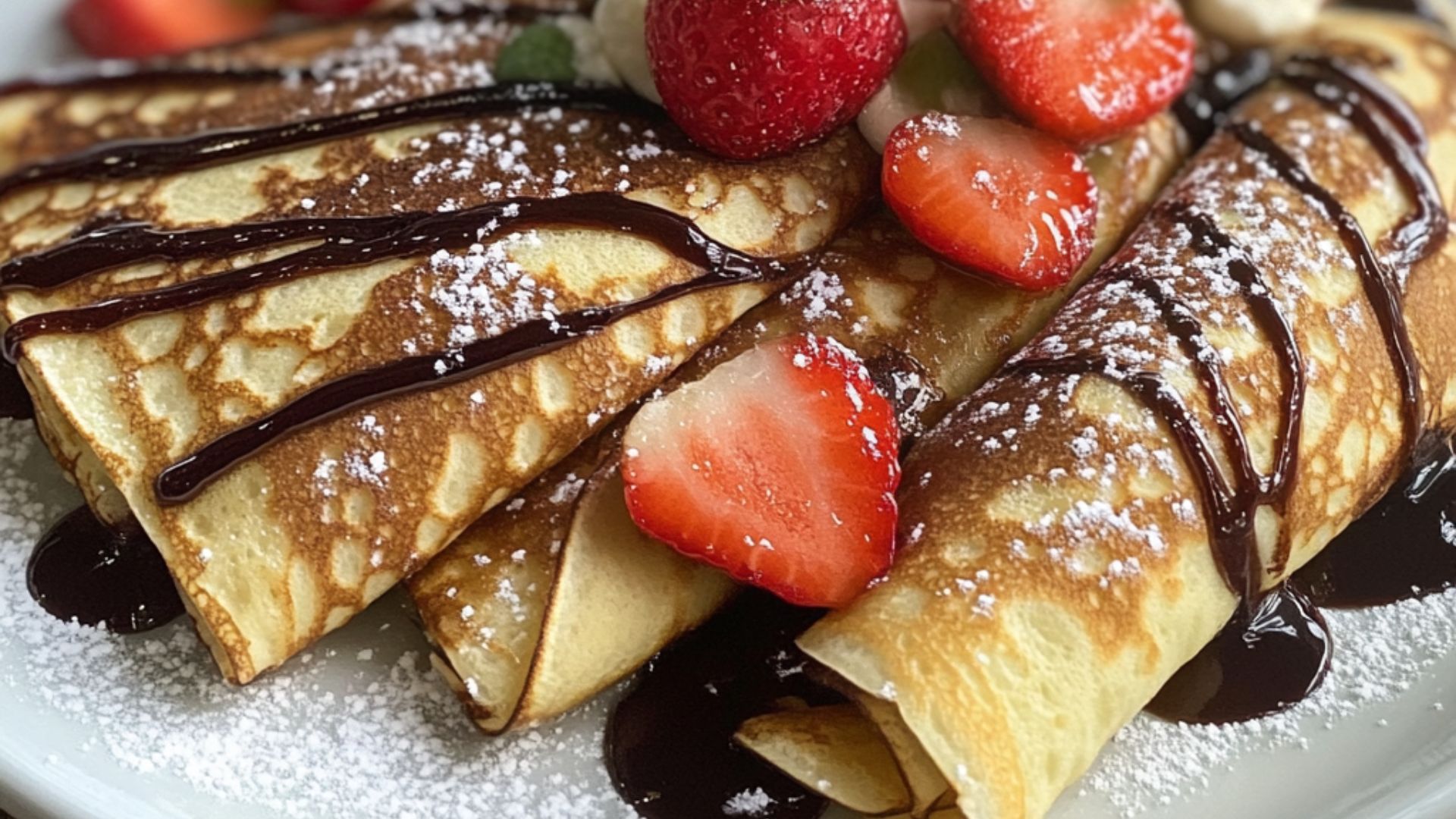 crepes with strawberries and chocolate