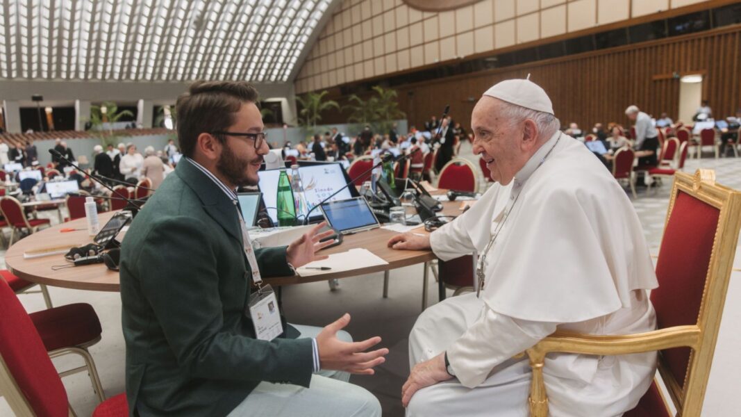 Wyatt Olivas dialogues with The Holy Father, Pope Francis, as part of the Synod on Synodality.