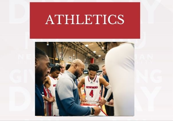 The men's basketball coach huddles with his team during the game.