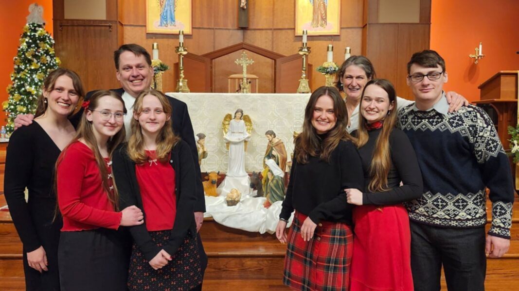 The Sykes family attends Christmas Mass