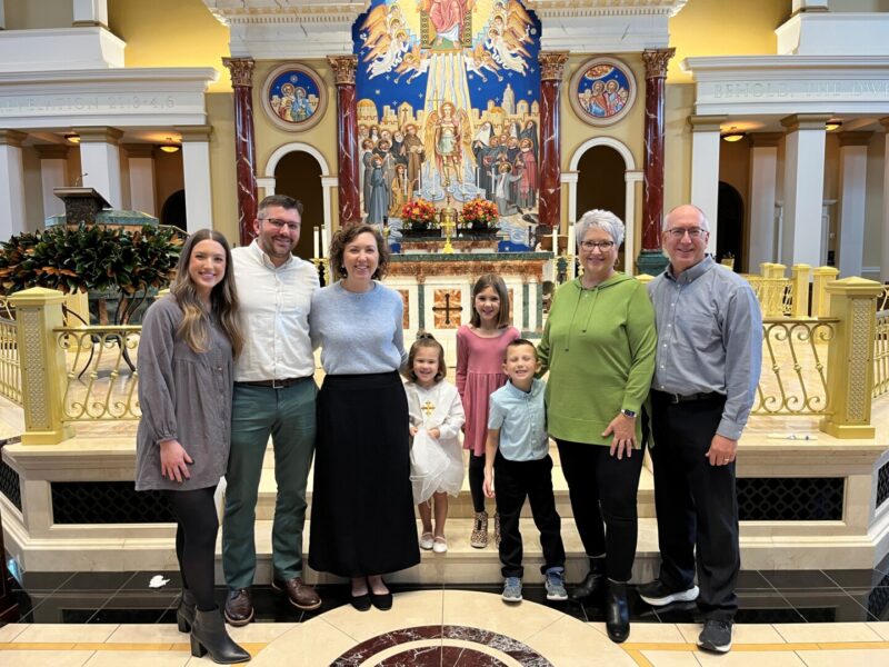 Kovacic (left) with family members after Mass