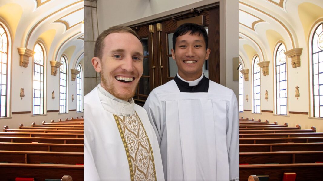 (From left to right) Former chaplain Grelinger and Nguyen