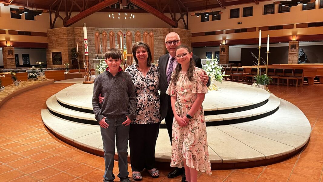 Oldham, his kids and wife