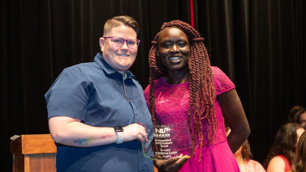 (From left to right) Clarkson presents the Distinguished BSN Award to Limo.