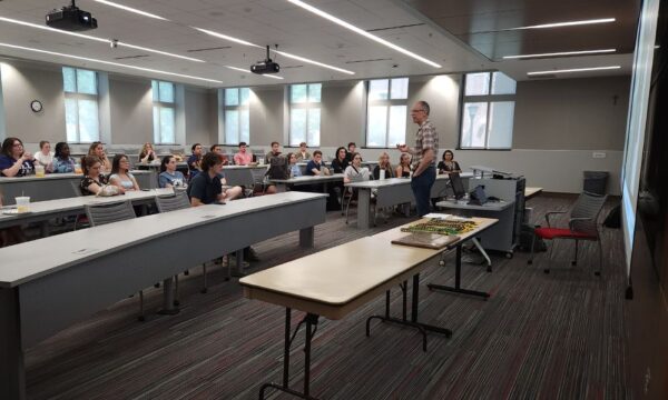 Classroom image in Newman University Bishop Gerber Science Center during Honors class