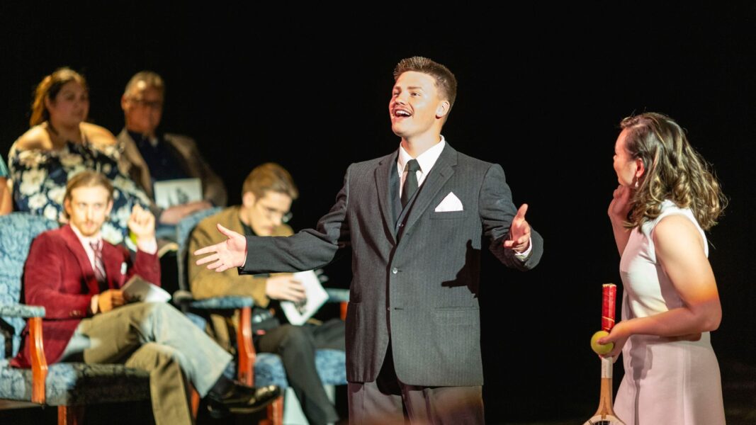 Isaac in Newman's performance of "The Real Inspector Hound."