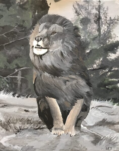Strickbine's painting of a lion