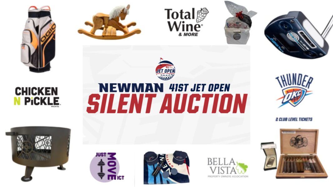 Silent auction items include several Wichita-area attractions, handmade items like a children's rocking horse and fire pit, and more.