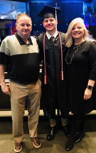 The Campbell family during CJ's graduation