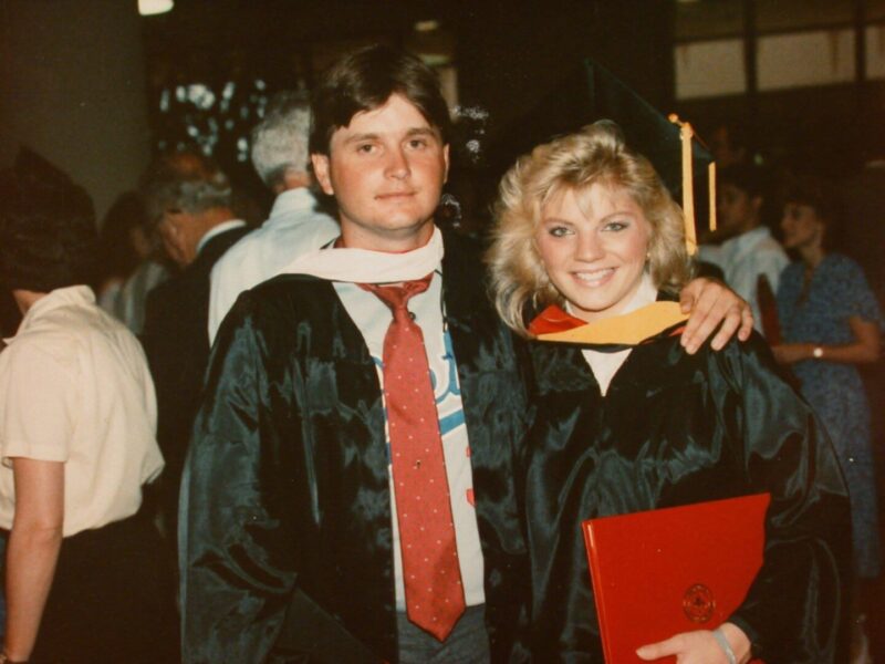 CJ Campbell's parents at their commencement ceremony