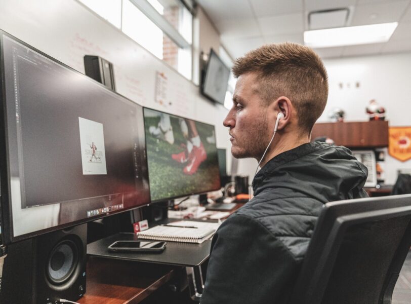 Campbell creating graphics