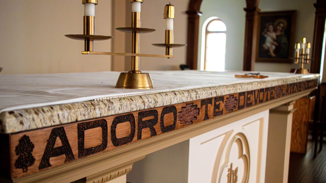 Attendees pray while Mass is offered in St. John's Chapel.