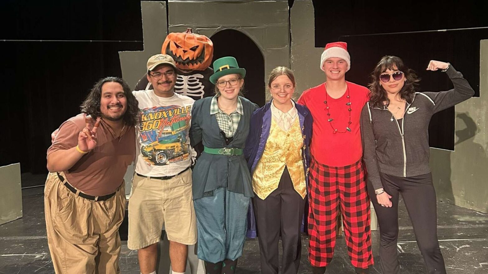 The 2024-25 Sloppy Joe Improv Troupe dons its best costumes for a Halloween performance.