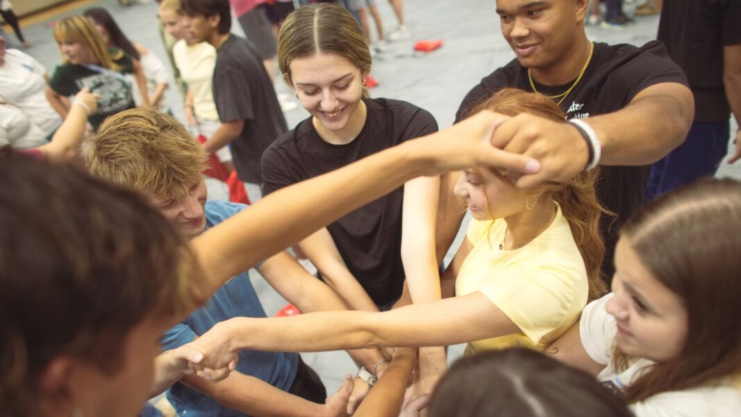 Students participated in the Jet Connections activity in the Fugate Gymnasium.