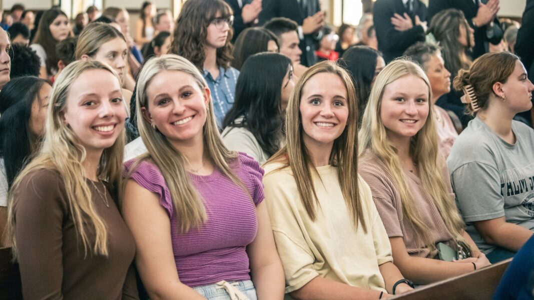 First-year students gather for Matriculation Mass in St. John's Chapel.