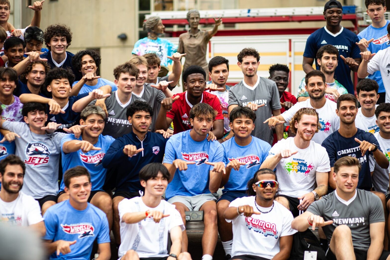 Newman University students at the 2025 Color Run on campus