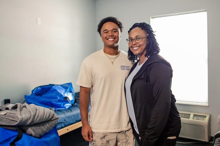Colton with his mother, Chastity Holland