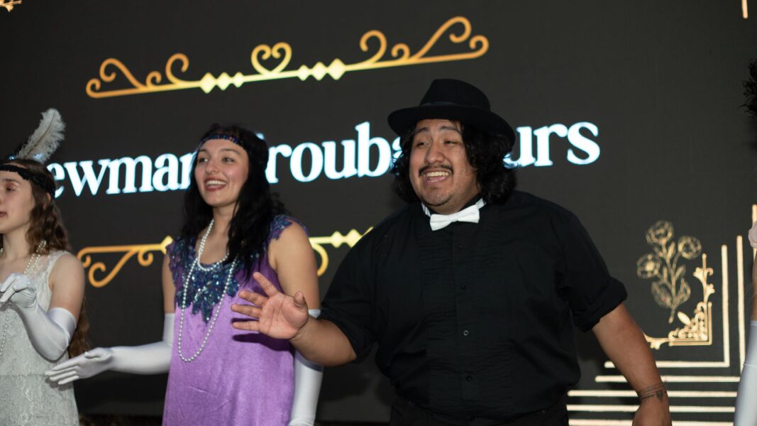 The Troubadours, dressed in 20's attire, perform for guests of Party on the Plaza.