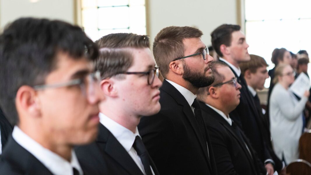 Seminarians attend the Mass of the Holy Spirit and Matriculation Ceremony at Newman.