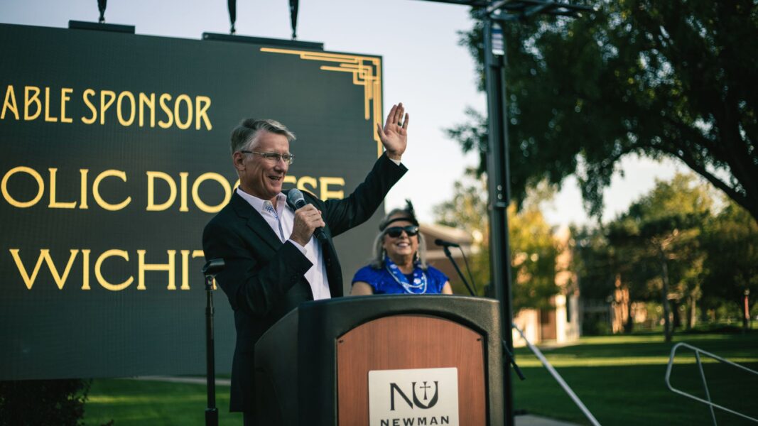 District 5 Council Member J.V. Johnston and President Jagger on the Party on the Plaza stage