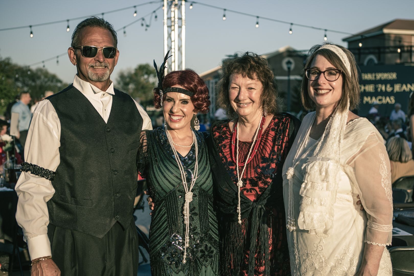 Guests dressed in their best at Party on the Plaza: Roaring 20's