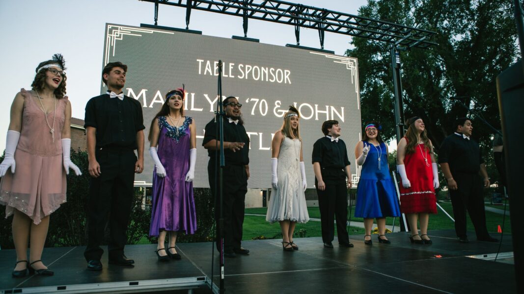 The Newman troubadours performed during dinner at Party on the Plaza.