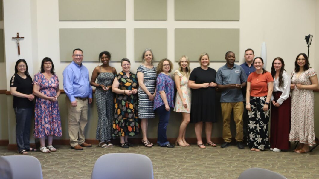 The class of 2025 Master of Social Work Newman University graduates