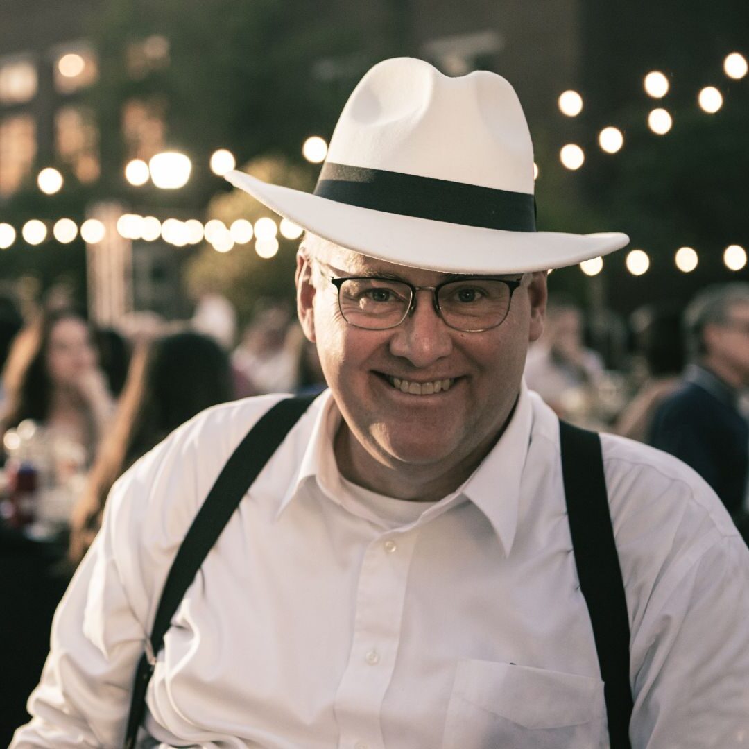 JT gives a big smile during the 2025 Party on the Plaza fundraiser.