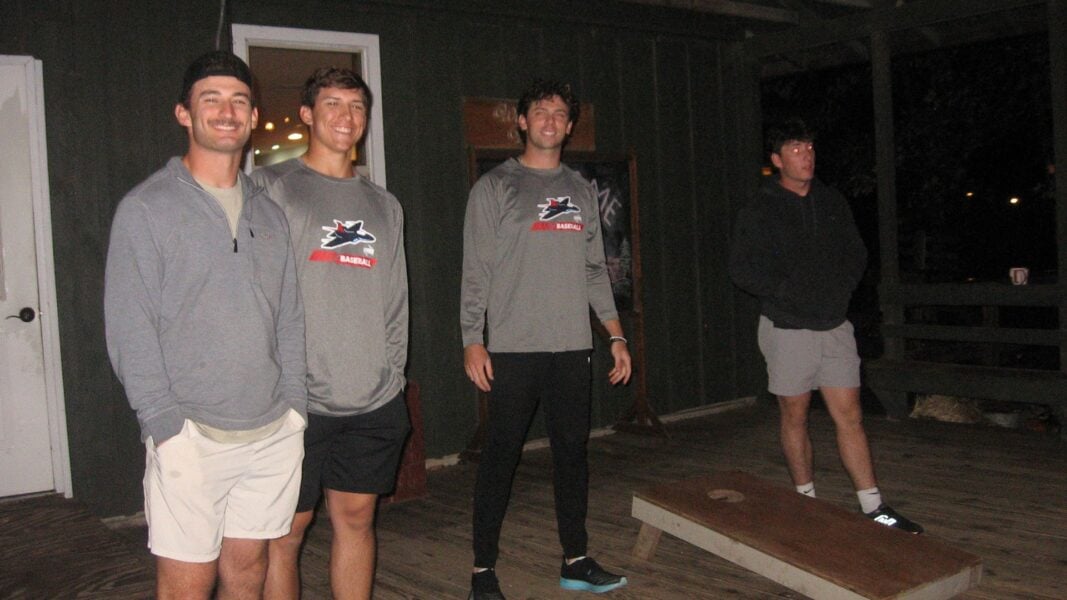 Several members of the men's baseball team attended the Campus Ministry retreat.