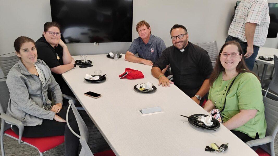 ASC sisters like Sister Jenny Sellaro (right) also offer prayerful support.