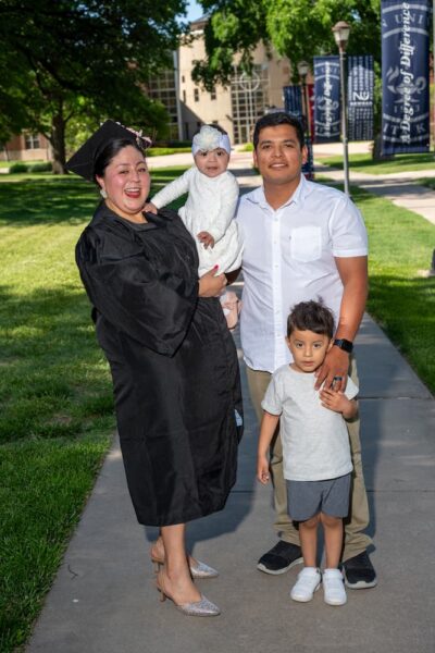 Landa, her children and husband